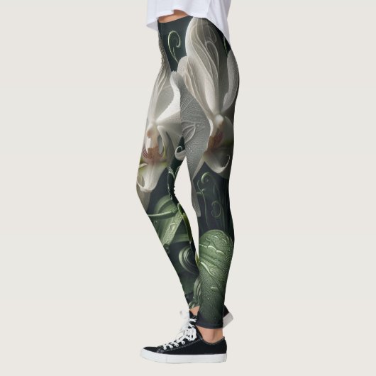 Weiße Orchidee Leggings (Links)