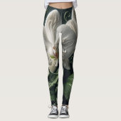Weiße Orchidee Leggings (Vorderseite)