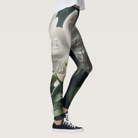 Weiße Orchidee Leggings (Rechts)