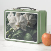 Weiße Orchidee Metall Brotdose (Beispiel)