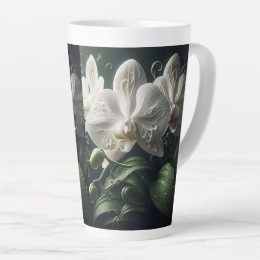Weiße Orchidee Milchtasse (Rechte Ecke)