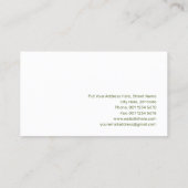 Weiße Orchidee mit Reflektion über Wasser grün Visitenkarte (Rückseite)