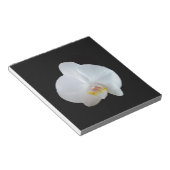 Weiße Orchidee mit schwarzem Hintergrund Notizblock (angewinkelt)