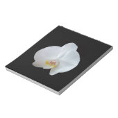 Weiße Orchidee mit schwarzem Hintergrund Notizblock (Rotiert)