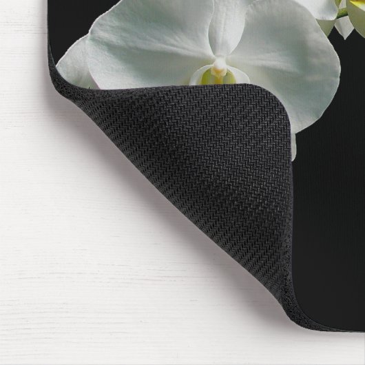 Weiße Orchidee Mousepad (Ecke)