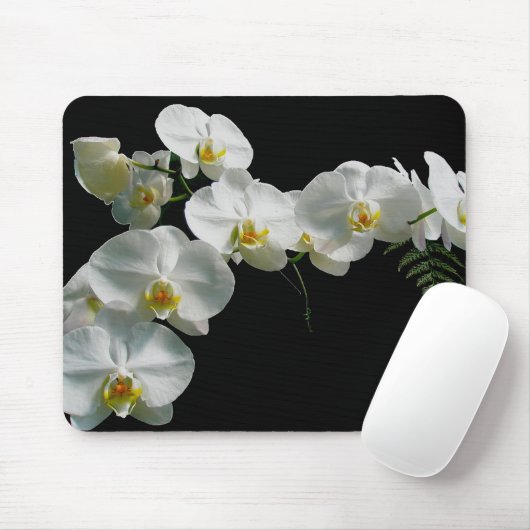 Weiße Orchidee Mousepad (Mit Mouse)