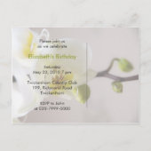 Weiße Orchidee Party Einladung Postkarte (Rückseite)