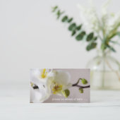 Weiße Orchidee Platzkarte (Stehend Vorderseite)