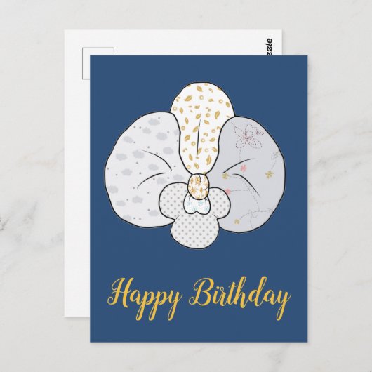 Weiße Orchidee Postkarte (Vorne/Hinten)