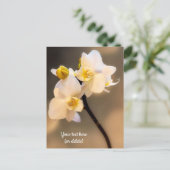Weiße Orchidee Postkarte (Stehend Vorderseite)