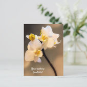 Weiße Orchidee Postkarte (Stehend Vorderseite)