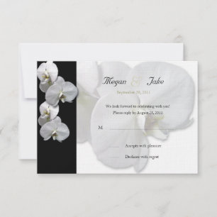 Weiße Orchidee RSVP Einladung