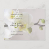 Weiße Orchidee Save the Date Postkarte (Rückseite)