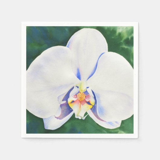 Weiße Orchidee Serviette (Vorderseite)