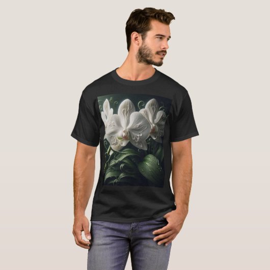 Weiße Orchidee T-Shirt (Vorne ganz)