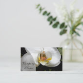 Weiße Orchidee Visitenkarte (Stehend Vorderseite)