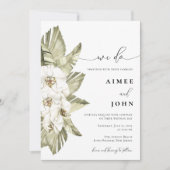 Weiße Orchidee wir machen Einladung Hochzeit (Vorderseite)