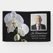 Weiße Orchidee zur Schwarzen Beerdigung des Lebens Banner (Horizontal)