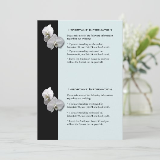 Weiße Orchideen 1 Blatt Einladung (Stehend Vorderseite)