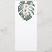 Weiße Orchideen auf der Monstera Tropical Wedding  Einladung (Rückseite)