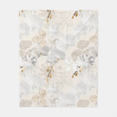 Weiße Orchideen auf einer hellen Creme Fleecedecke (Vorderseite)