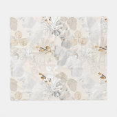 Weiße Orchideen auf einer hellen Creme Fleecedecke (Vorderseite (Horizontal))