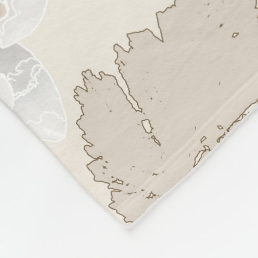 Weiße Orchideen auf einer hellen Creme Fleecedecke (Ecke)