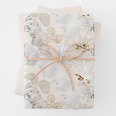 Weiße Orchideen auf einer hellen Creme Geschenkpapier Set (Beispiel)