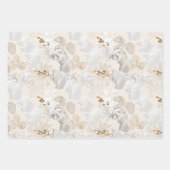 Weiße Orchideen auf einer hellen Creme Geschenkpapier Set (Vorderseite)