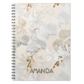 Weiße Orchideen auf einer hellen Creme Notizblock (Vorderseite)