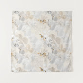 Weiße Orchideen auf einer hellen Creme Wandteppich (Vorderseite (Horizontal))