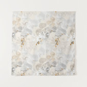 Weiße Orchideen auf einer hellen Creme   Wandteppich (Vorderseite)