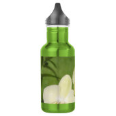 Weiße Orchideen auf grünem Hintergrund Trinkflasche (Links)