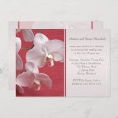 Weiße Orchideen auf roter Ehegelübde-Erneuerung Einladung (Vorne/Hinten)