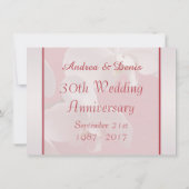 Weiße Orchideen auf roter Ehegelübde-Erneuerung Einladung (Rückseite)