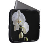 Weiße Orchideen auf schwarz Laptopschutzhülle (Vorne Rechts)