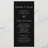 Weiße Orchideen auf Schwarzen Hochzeitsprogrammen Programm (Rückseite)