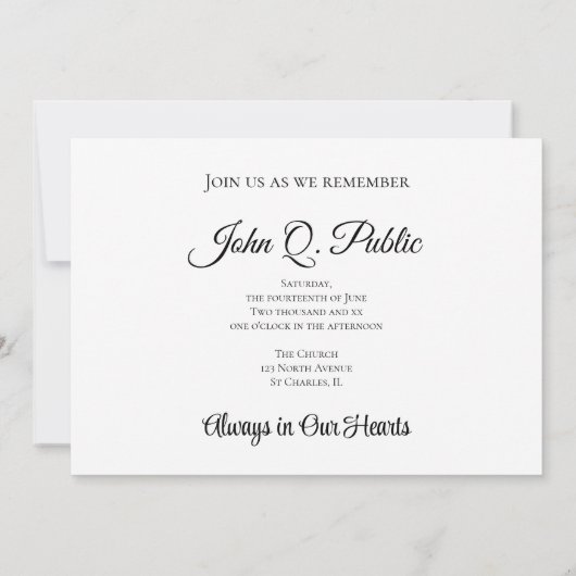 Weiße Orchideen auf schwarzer Feier des Lebens Einladung (Rückseite)