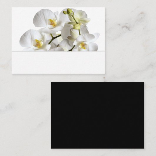 Weiße Orchideen Blank Wedding Platzkarten (Vorne/Hinten)