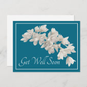 Weiße Orchideen Blue Background wird bald gut Postkarte (Vorne/Hinten)