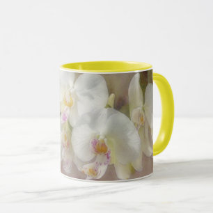 Weiße Orchideen Blume Blume Art Tasse Cup