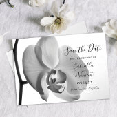 Weiße Orchideen-Blume Hochzeit Sichern Sie das Dat Save The Date