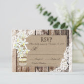 Weiße Orchideen-Blume Holzspitze RSVP-Karte RSVP Karte (Stehend Vorderseite)
