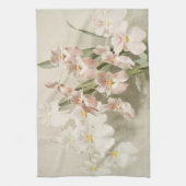Weiße Orchideen Blume Vintag Alte Illustration Geschirrtuch (Vertikal)