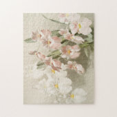 Weiße Orchideen Blume Vintag Alte Illustration Puzzle (Vertikal)