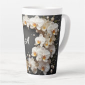 Weiße Orchideen-Blumenkrone mit Perlen und Gold Milchtasse (Rechte Ecke)