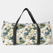 Weiße Orchideen Blumenmuster Blume Große Duffle Bag (Vorderseite)