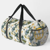 Weiße Orchideen Blumenmuster Blume Große Duffle Bag (Rechte Ecke)