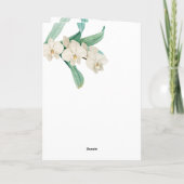 Weiße Orchideen Florale Hochzeitsordnung Programm (Rückseite)