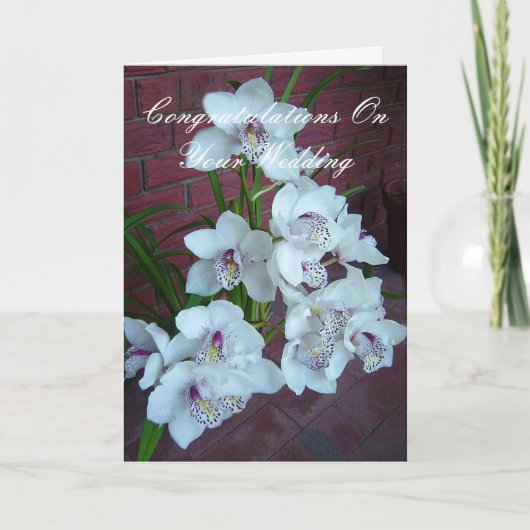 Weiße Orchideen, Glückwunsch zu deiner Hochzeit Karte (Vorderseite)